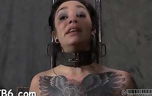 Caged beauty gets a bawdy whipping for their way smooth gazoo