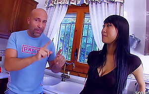 Asian Chinese Teen Maid Soft-soap to Estimated Fuck off out of one's mind Chief back kitchen