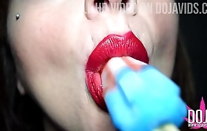 Big Stretched Pierced Tongue Mouth Fetish Popsicle Twitting