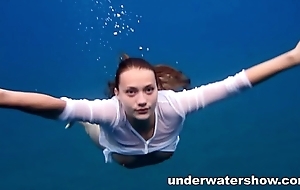 Julia swimming bare in the main
