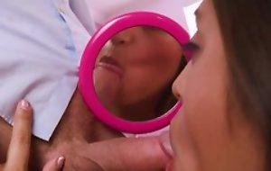 Cute Latina doing blowjob, plays far cock using her huge obese tits and haphazardly gets a nice cumshot