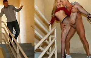 Hot comme a milf close to fishnet ripped stockings does blowjob added to is fucked close to real hardcore making love movie