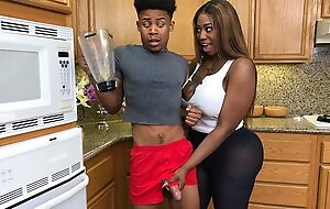 Chubby ebony exercises with regard to her stepson and gets fucked